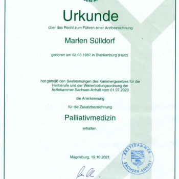 Zusatzbezeichnung Palliativmedizin