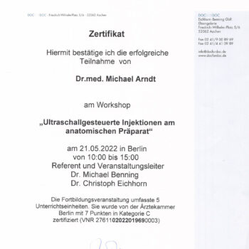 „Weiterbildung macht den Unterschied“ – Ultraschallgesteuerte Injektionen am anatomischen Präparat –